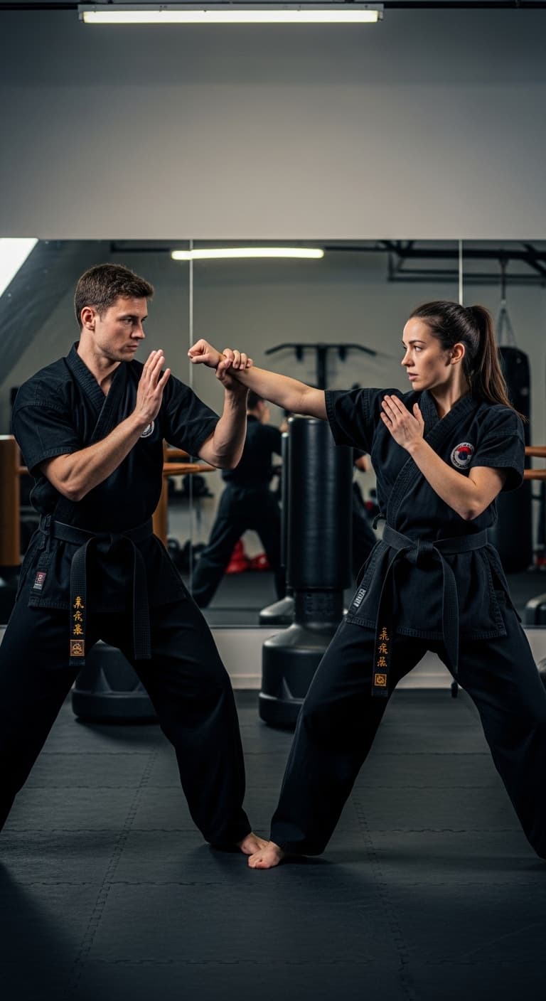 Wing Chun Eğitimleri Geleneksel Wing Chun (Wing Tsun) pratik antrenmanı ve ahşap manken idmanı